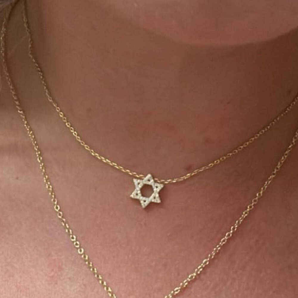 Neiman Marcus 14K Gold Plated Star of David Pendant Necklace
